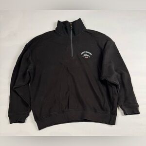 Tommy Bahama Half Zip Pullover Sweater Mens Large Black 100% Cotton